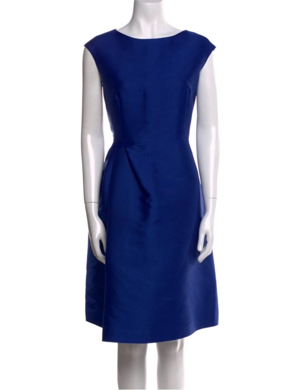 Carolina Herrera Sleek Boatneck Midi Dress in Cobalt - Picture 1 of 6